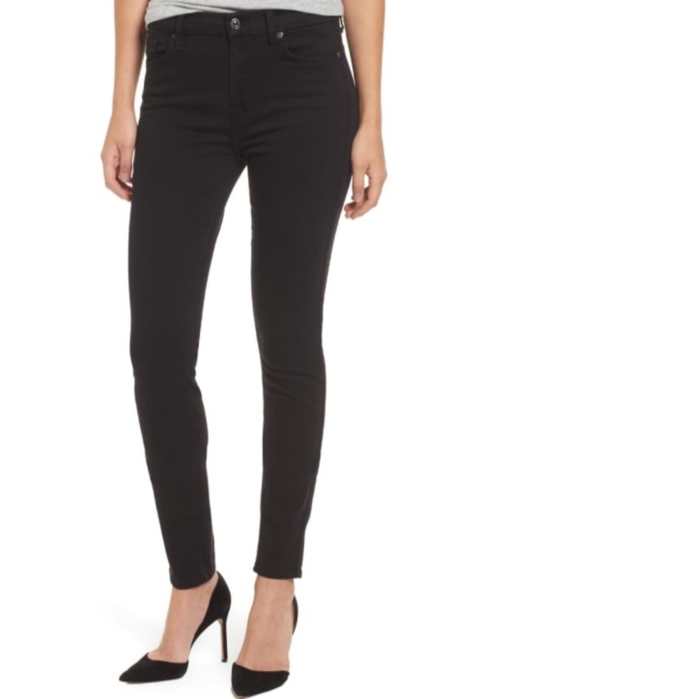7 for all mankind high waist skinny black jeans